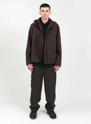 Multi Pockets Flapped Parka in Chocolate Waterproof Teflon — photo 3