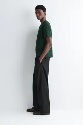 TOP HENLEY EN COTON PIQUÉ À BORDURES CONTRASTÉES - VERT FORÊT — photo 1