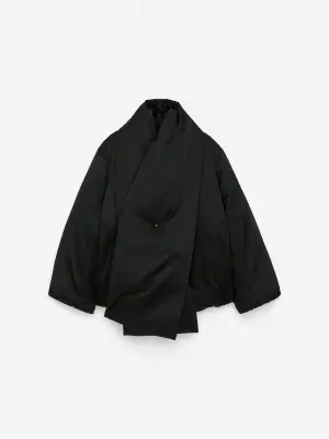 Veste avec écharpe Upcycled Down - Noir — photo 1