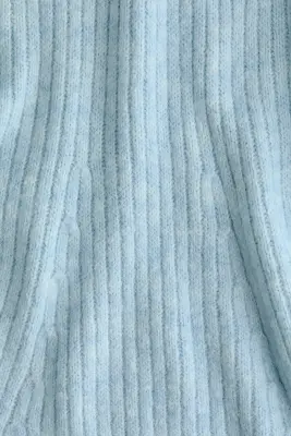 Robe épaules nues en maille côtelée - Bleu clair chiné — photo 4