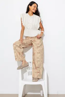 Pantalon barrel à fleurs — photo 5