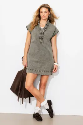 Robe courte en jean — photo 2