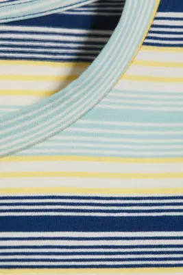 Mini T-shirt ajusté - Bleu/jaune rayé — photo 3