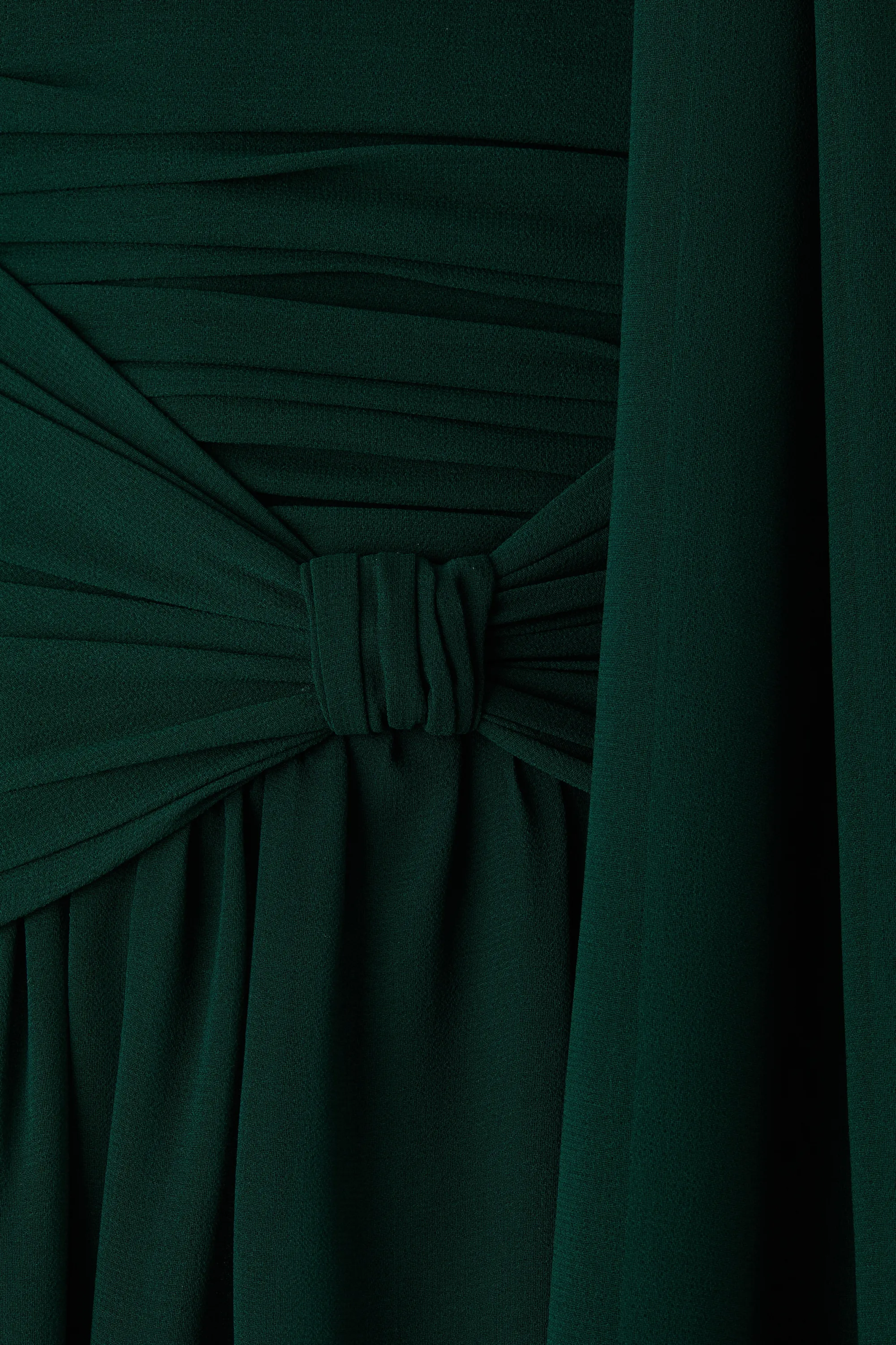 Robe en mousseline avec écharpe - Vert/noir