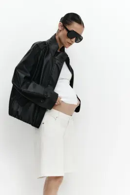MAMA Short Bermuda en denim - Blanc — photo 3