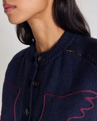 Cardigan Lucile bleu marine — photo 4
