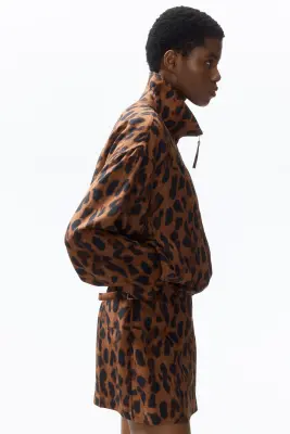 Veste à effet boule - Marron/imprimé léopard — photo 3