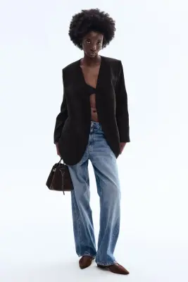 Blazer sans col - Noir — photo 1