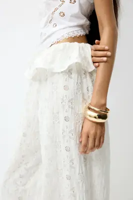 Pantalon ballon en coton mélangé - Blanc — photo 3