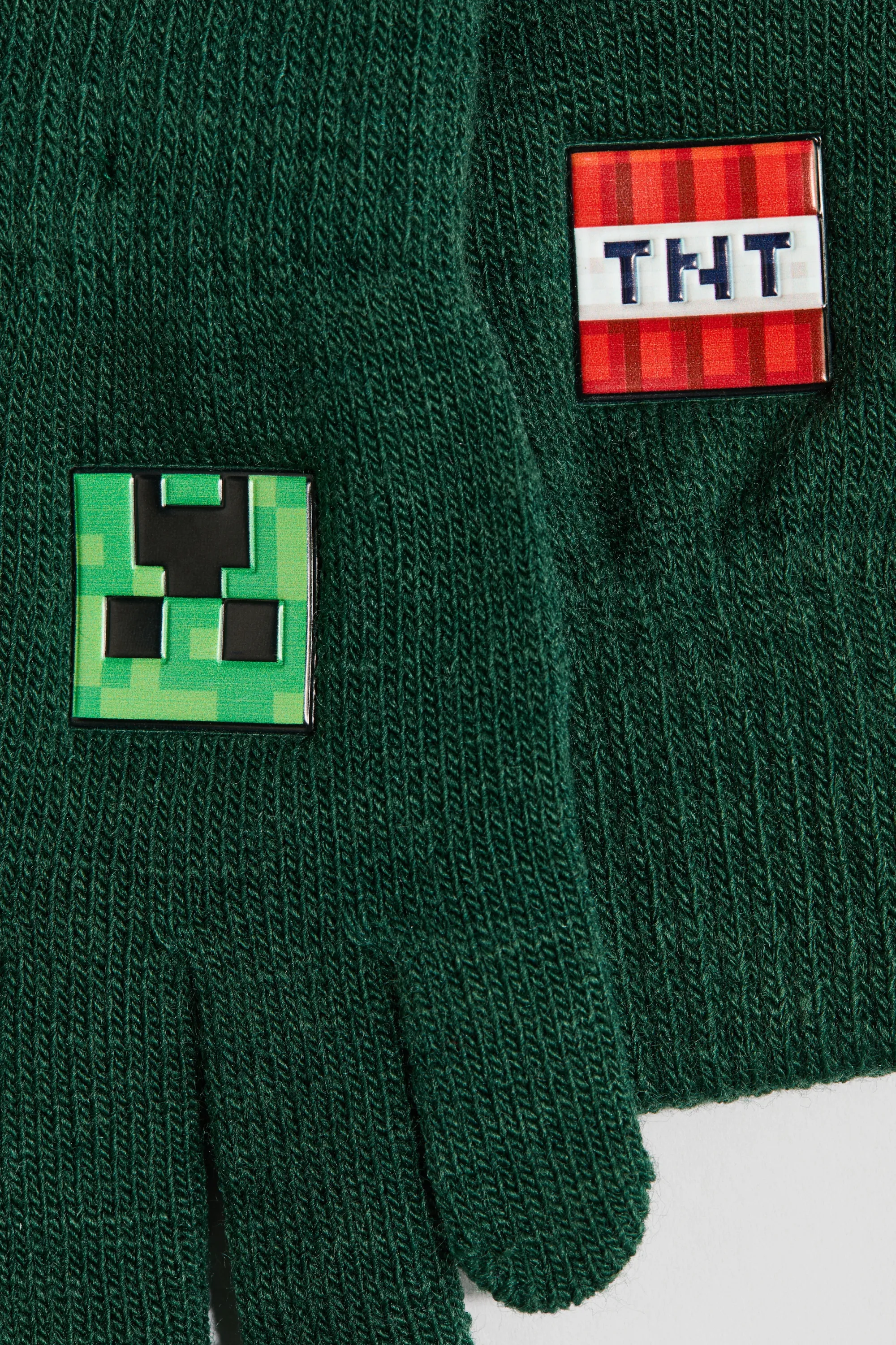 Gants avec application - Vert foncé/Minecraft