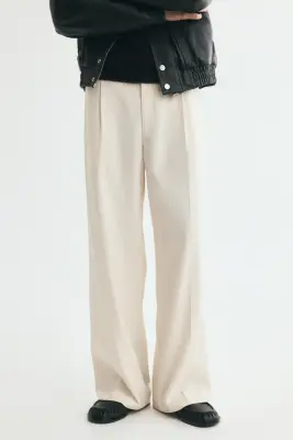 Pantalon chic Loose Fit - Crème — photo 1