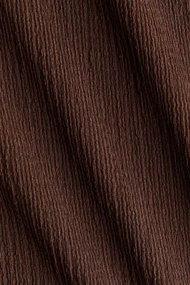 Top froissé avec encolure bateau - Marron foncé — photo 3