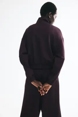 Veste de survêtement finement côtelée - Violet foncé — photo 3