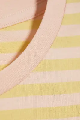 Mini T-shirt coupe standard - Rayé jaune citron/rose pêche — photo 3