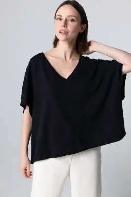 T-shirt en coton et lin — photo 2