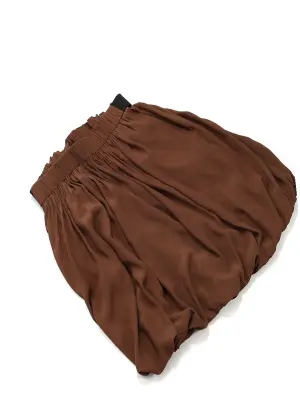 Jupe taille haute drapée en soie marron chocolat Prix boutique 900€ Taille 38 — photo 5