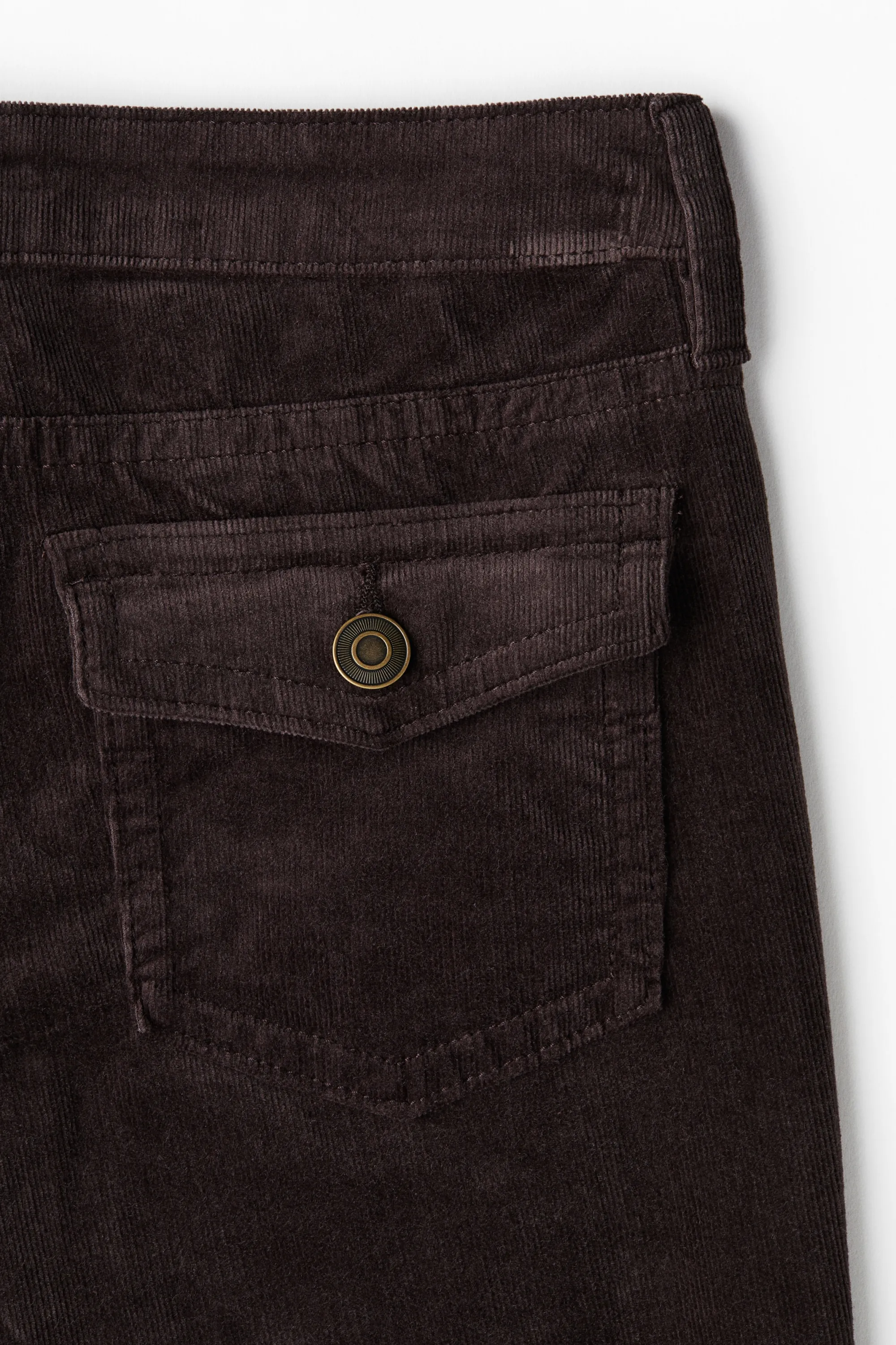 Pantalon évasé en velours côtelé - Marron foncé