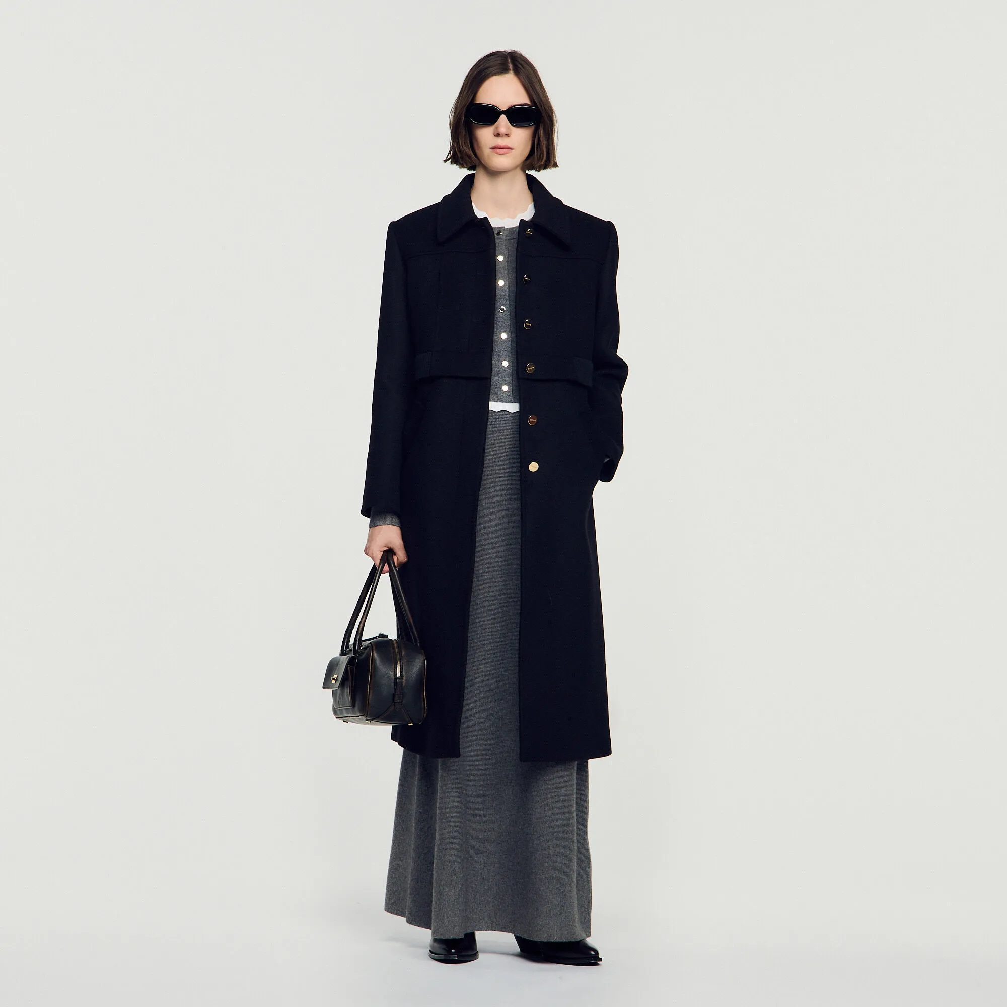 Manteau en laine effet 2-en-1 
