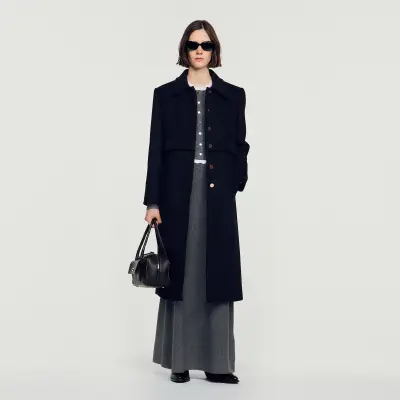 Manteau en laine effet 2-en-1 