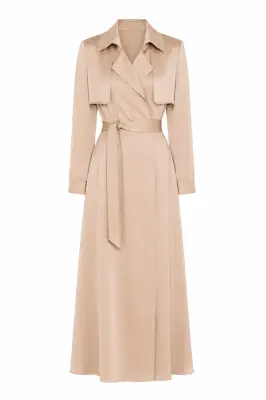 Cameron Satin Trenchcoat - Champagne — photo 2
