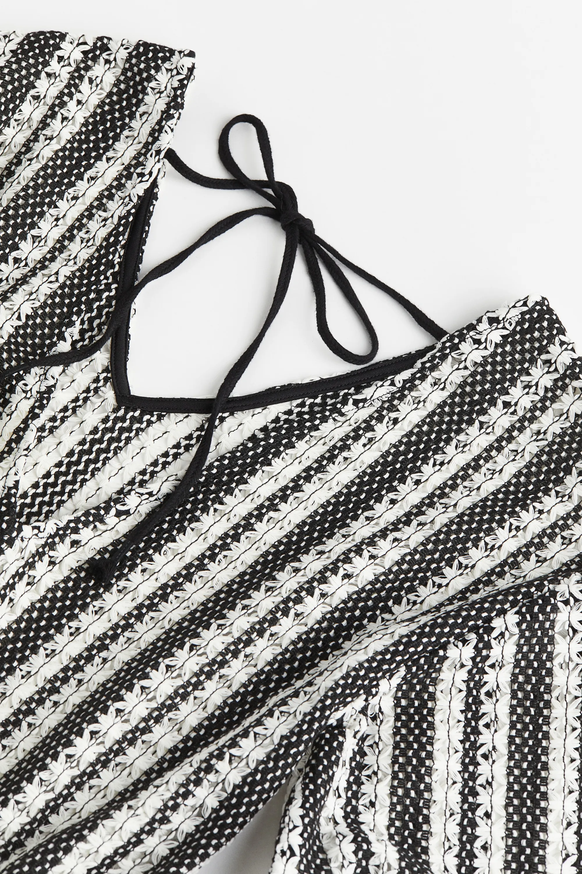 Robe en maille jacquard - Noir/rayé