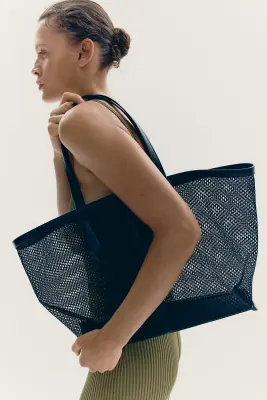 Sac shopping façon filet - Noir — photo 2
