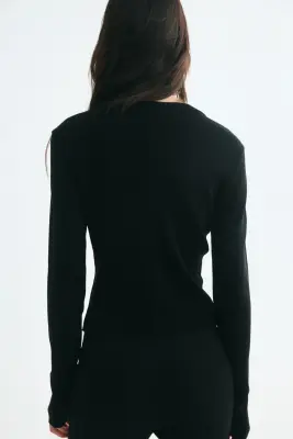 Wool cardigan - Noir — photo 3
