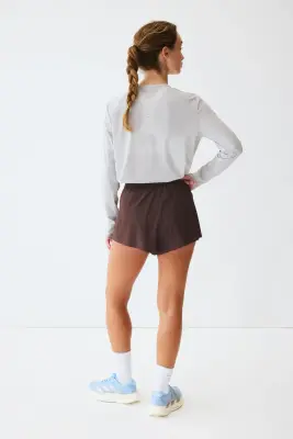Short de running court DryMove™ - Marron chaud — photo 3