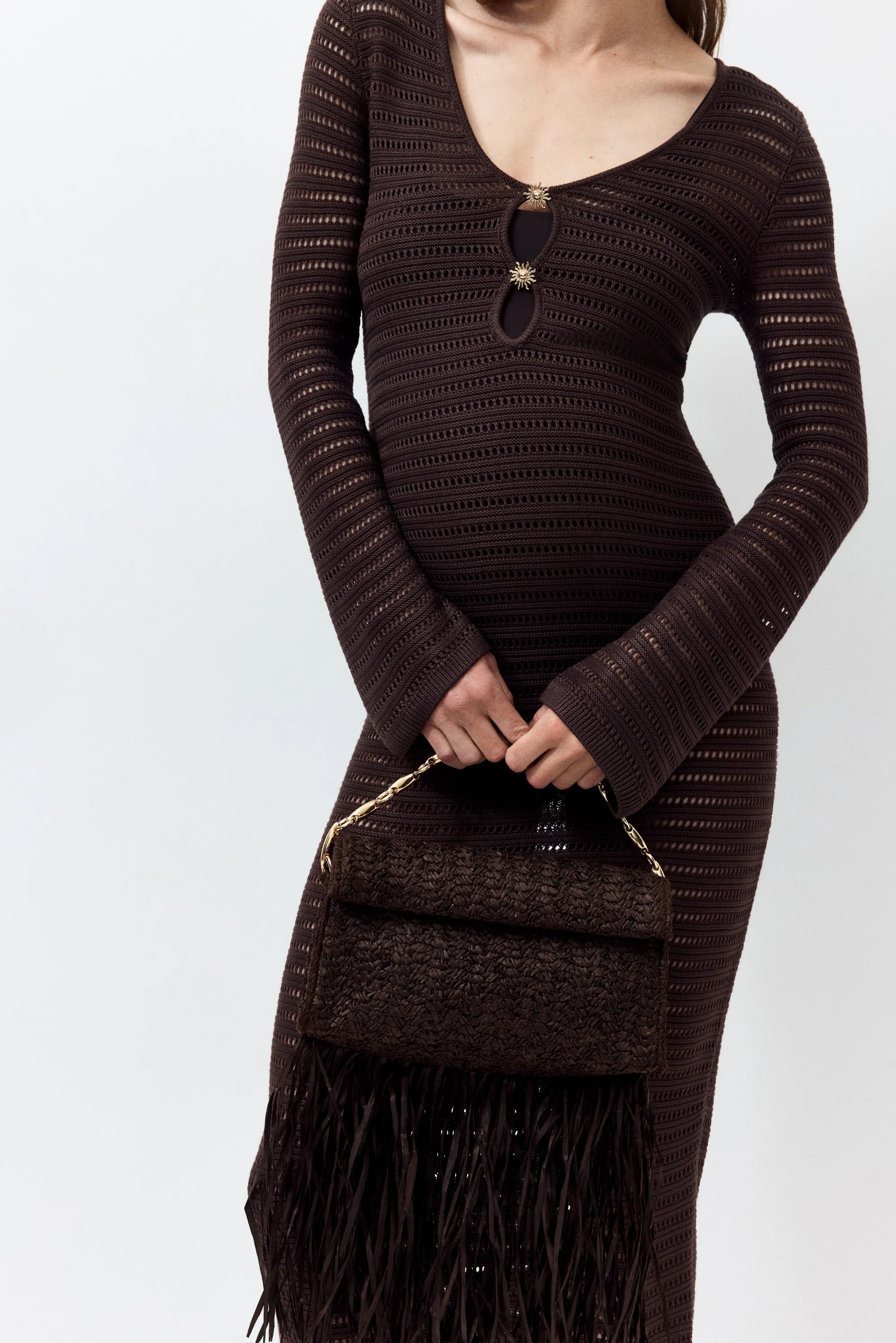 MAMA Robe façon crochet - Marron foncé