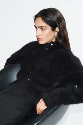 Gilet en cachemire brossé - Noir — photo 3