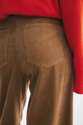 Pantalon barrel en velours côtelé - Marron ancien — photo 2