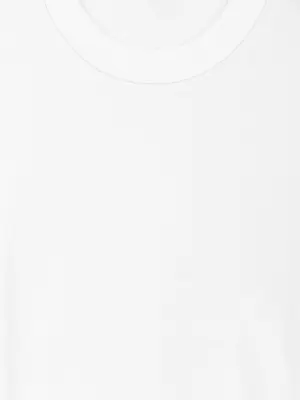T-shirt slim côtelé à manches raccourcies - Blanc — photo 4