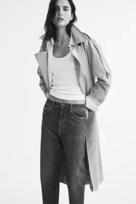 Mom Slim Fit High Waist Ankle Jeans - Bleu denim — photo 3