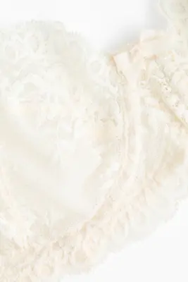 Soutien-gorge en dentelle avec armatures - Crème — photo 4