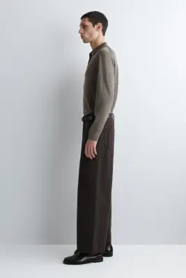 PANTALON OVERSIZE LARGE EN DENIM - BRUN FONCÉ — photo 2