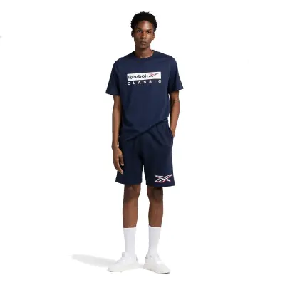 REEBOK TEE SHIRT GS CLASSIC Bleu Marine — photo 3