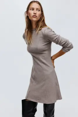 Minirobe en maille - Grège chiné — photo 1