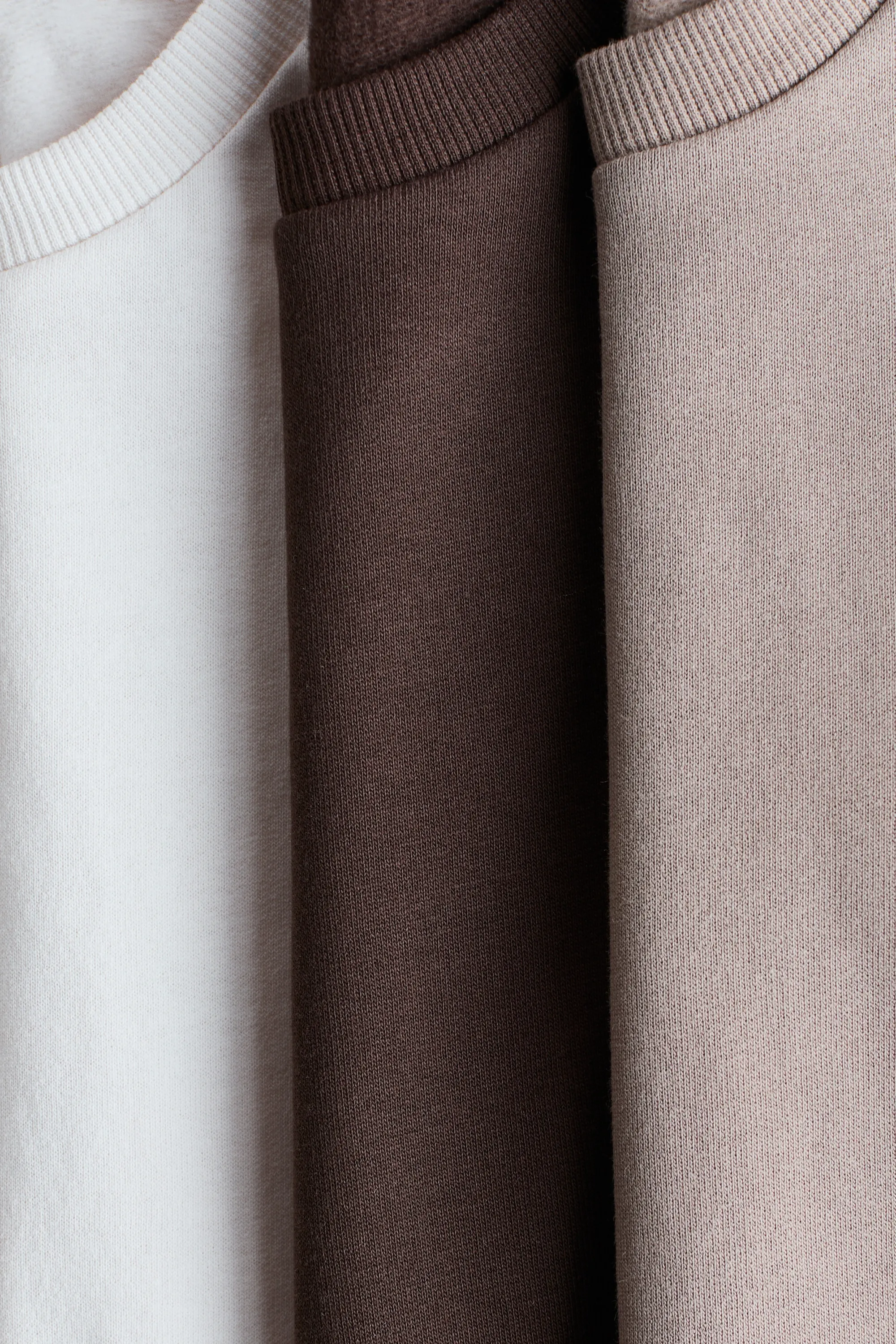 Lot de 3 sweats en coton - Beige/marron foncé