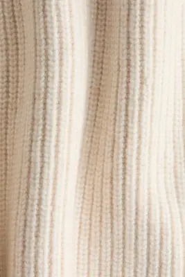 Pull en maille côtelée avec col cheminée - Beige clair — photo 4