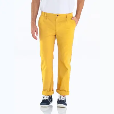 Pornichet, Le vrai pantalon du marin breton en coton bio - Toile Jaune — photo 1