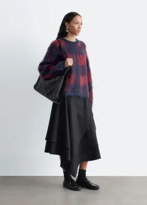 Pull en mohair mélangé - Rouge/Bleu — photo 4