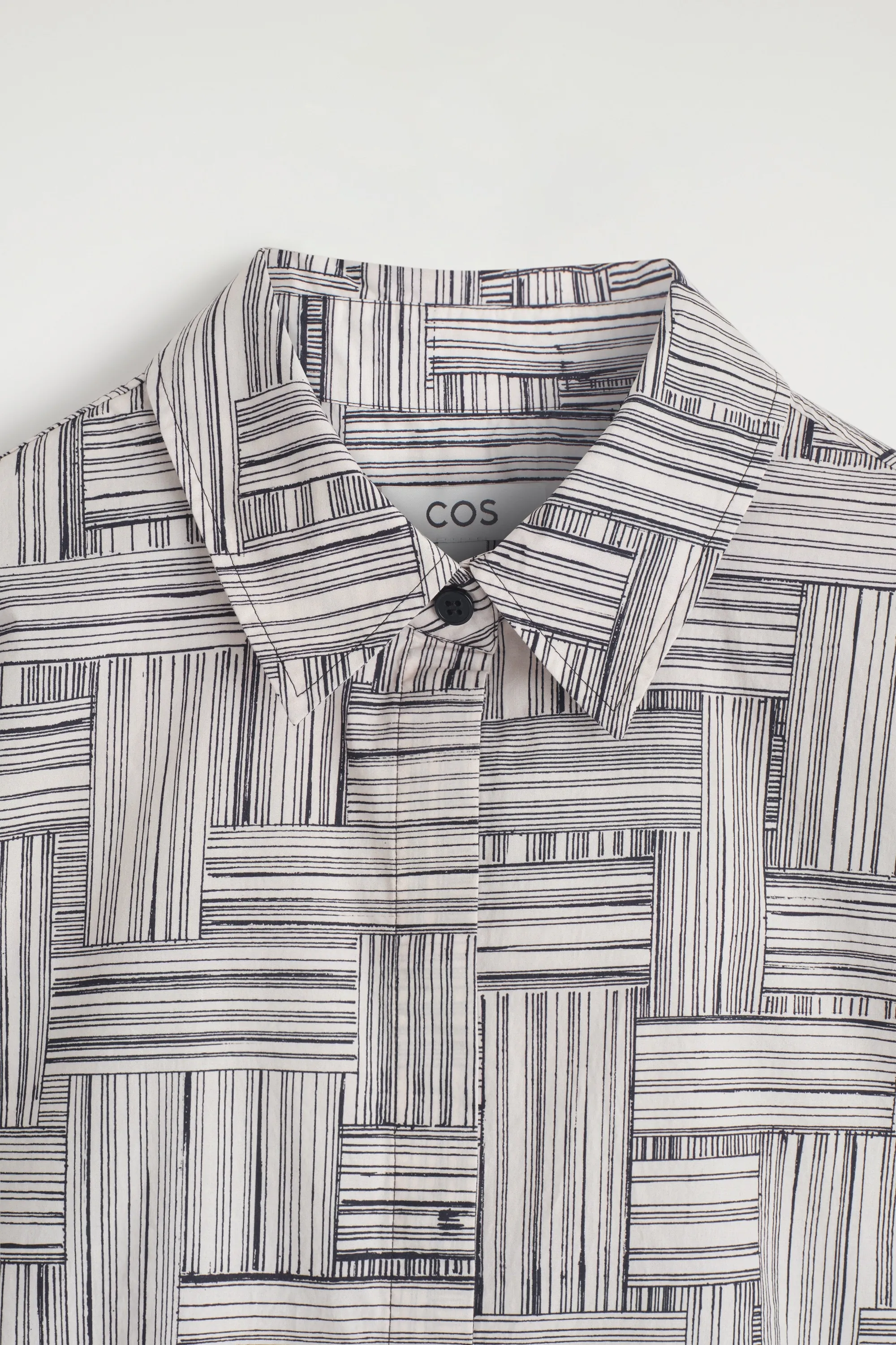 CHEMISE EN COTON IMPRIMÉ - ÉCRU / MARINE / IMPRIMÉ