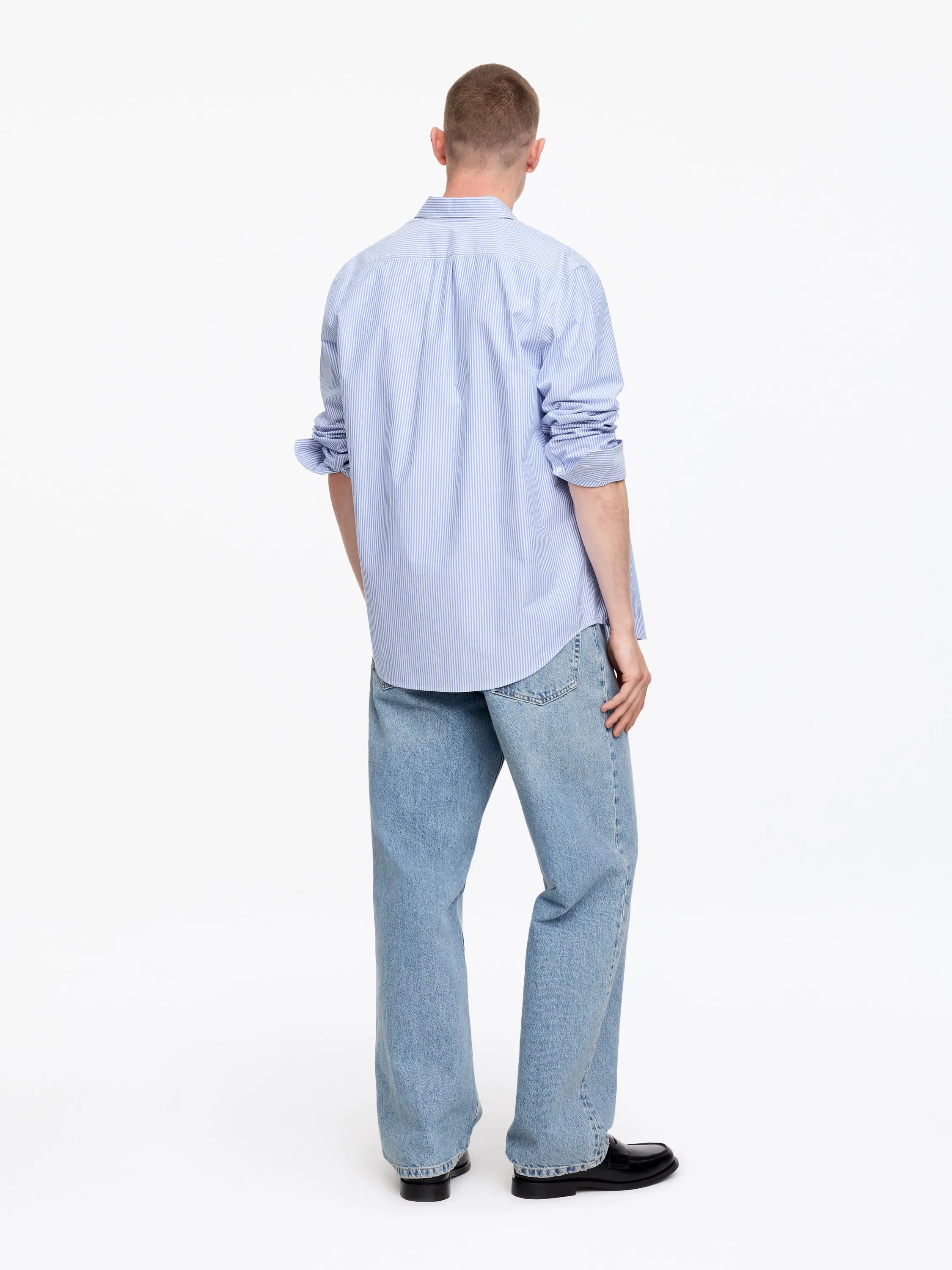 Chemise Oxford classique - Bleu/rayé