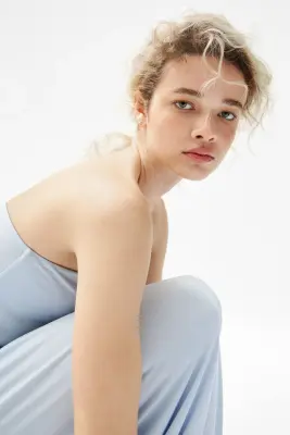 Robe bandeau maxi - Bleu clair — photo 3