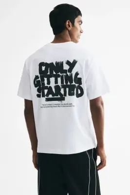 T-shirt imprimé Relaxed Fit - Blanc/Only Getting Started — photo 3