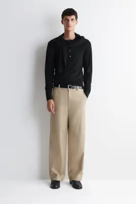 TOP HENLEY SLIM EN LAINE MÉRINOS - NOIR — photo 1