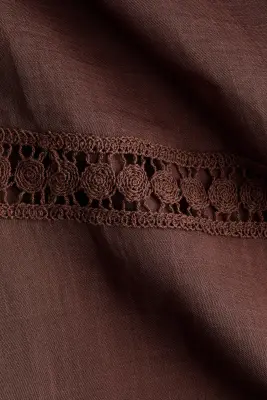 Robe en ramie mélangée - Marron foncé — photo 2