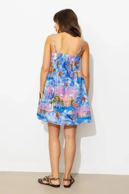 Robe courte imprimée paysage — photo 4