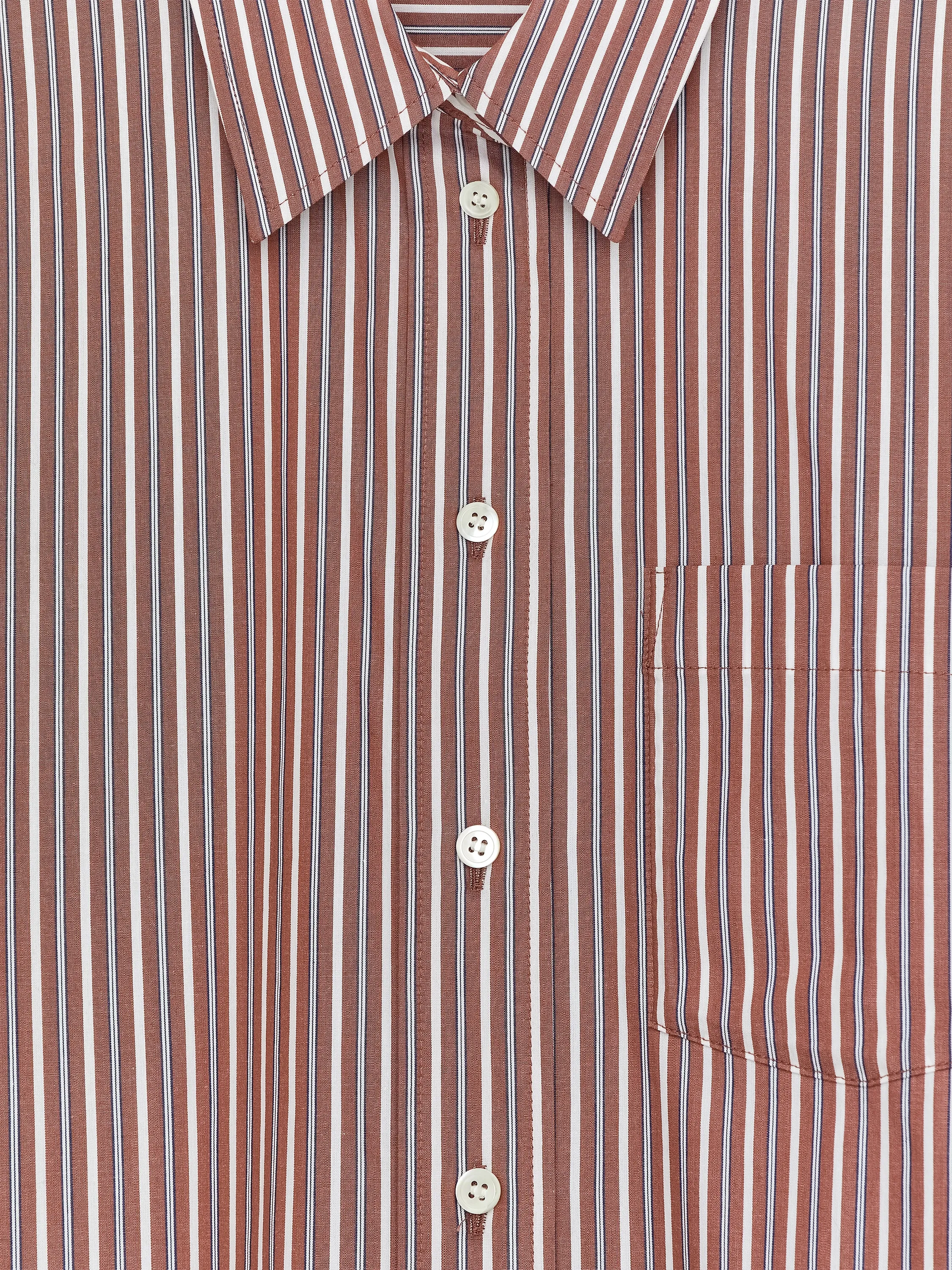 Chemise en coton - Marron/Blanc