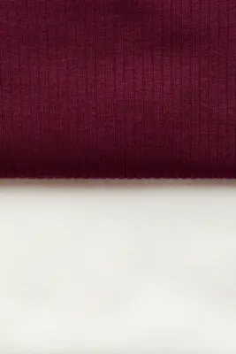 Lot de 2 tops en coton - Rouge foncé/crème — photo 2